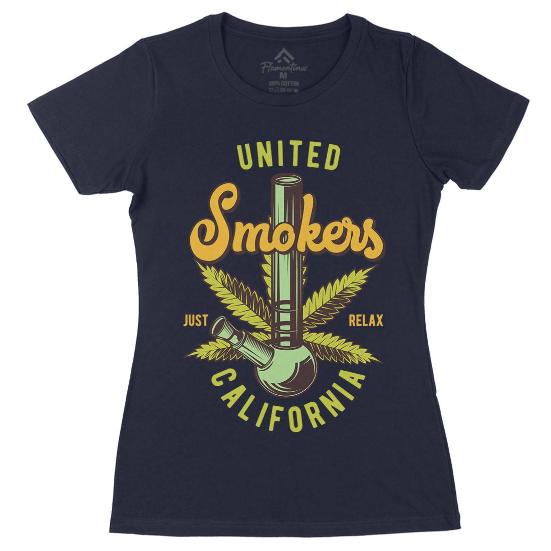 United Smokers Womens Organic Crew Neck T-Shirt Drugs B806