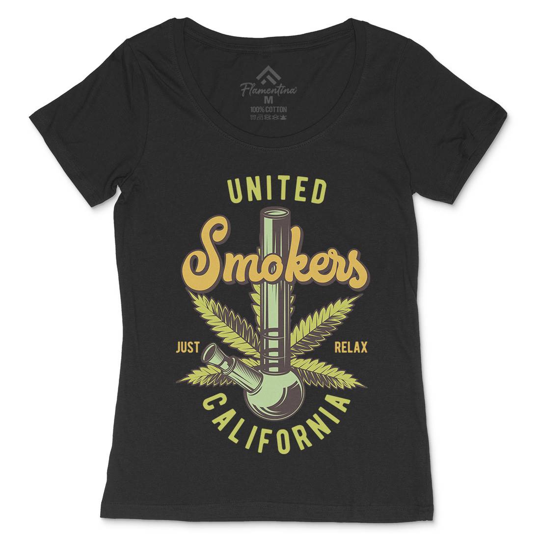 United Smokers Womens Scoop Neck T-Shirt Drugs B806