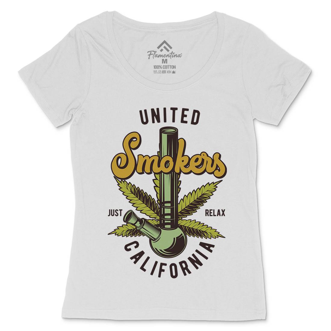 United Smokers Womens Scoop Neck T-Shirt Drugs B806