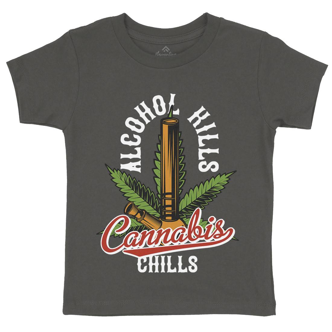 Cannabis Chills Kids Organic Crew Neck T-Shirt Drugs B807