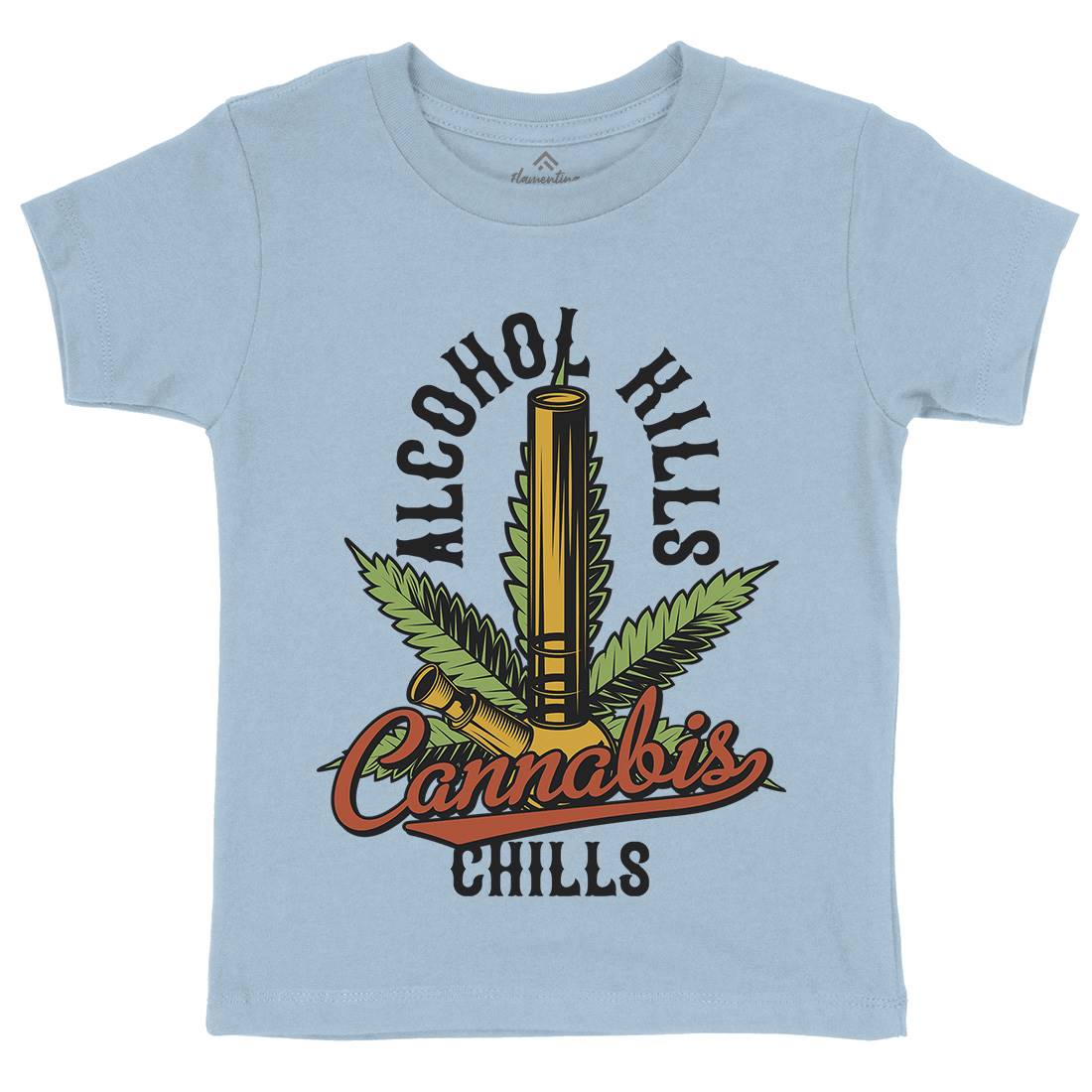 Cannabis Chills Kids Organic Crew Neck T-Shirt Drugs B807