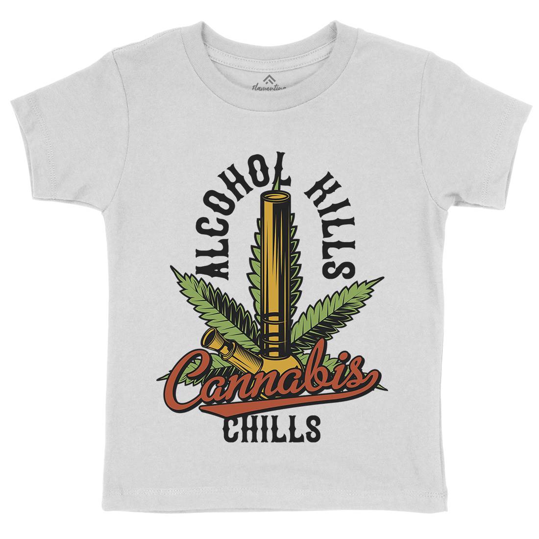 Cannabis Chills Kids Crew Neck T-Shirt Drugs B807
