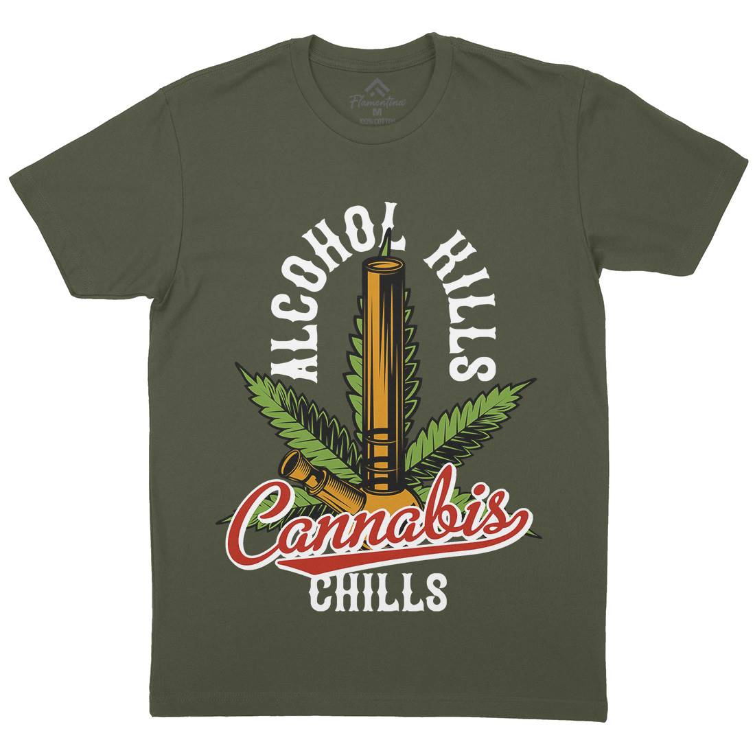 Cannabis Chills Mens Crew Neck T-Shirt Drugs B807