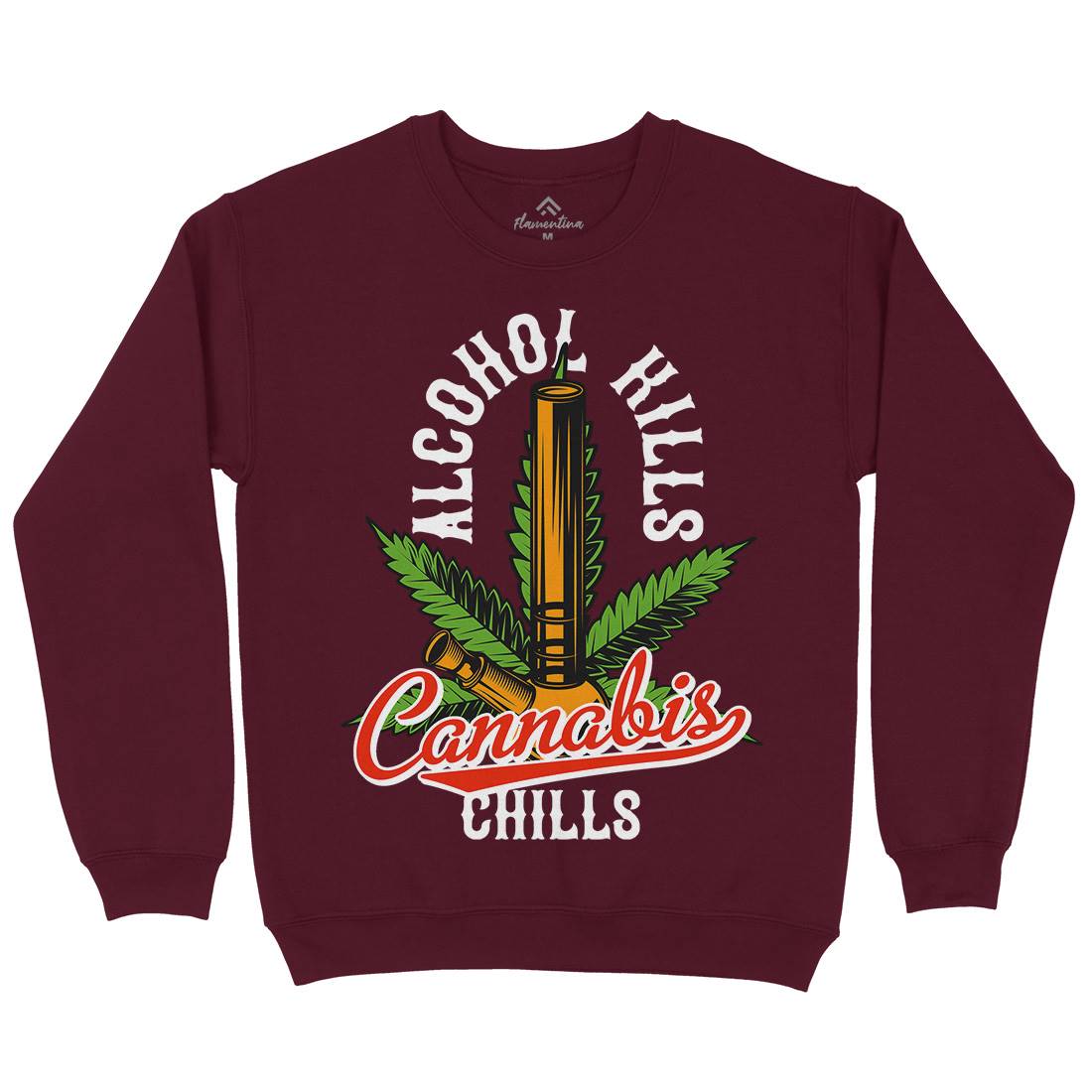 Cannabis Chills Mens Crew Neck Sweatshirt Drugs B807