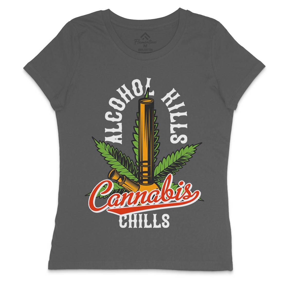Cannabis Chills Womens Crew Neck T-Shirt Drugs B807