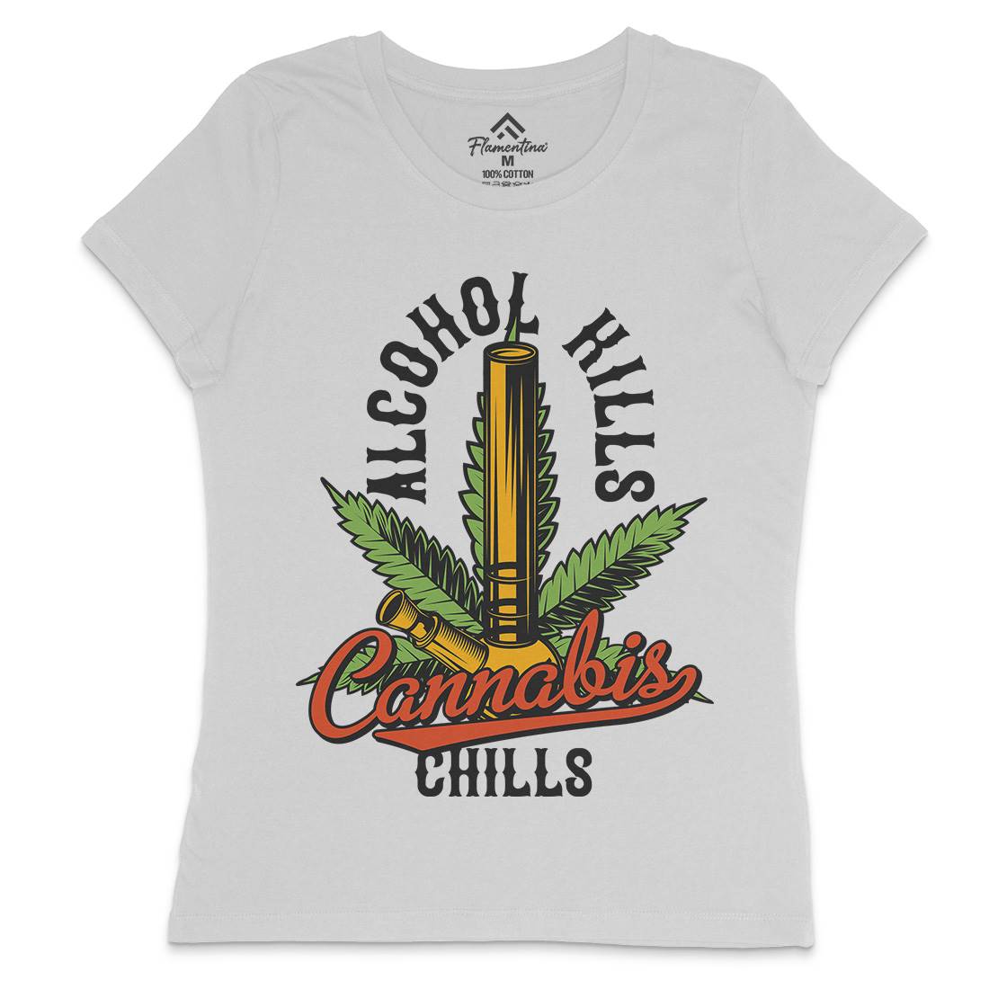 Cannabis Chills Womens Crew Neck T-Shirt Drugs B807