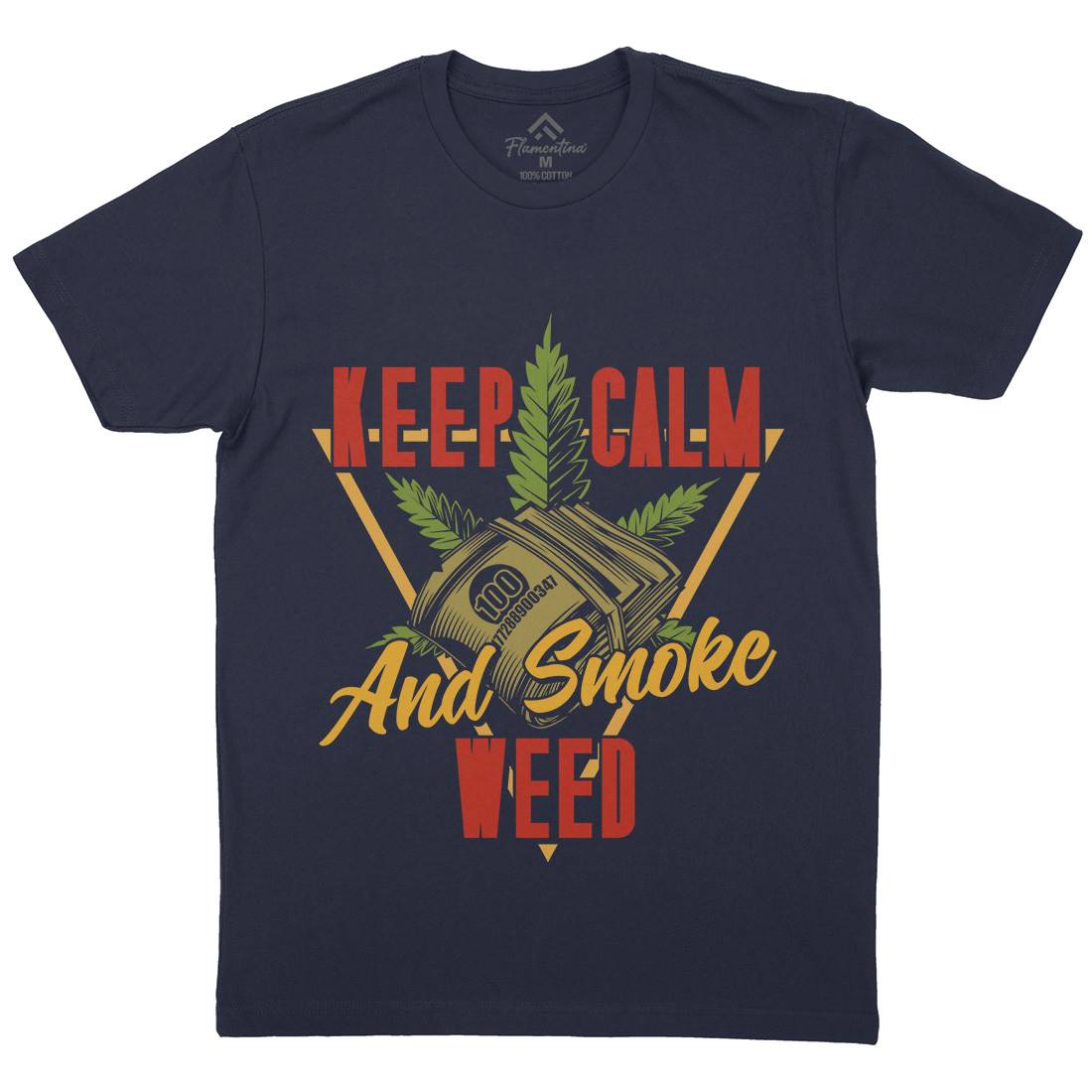 Keep Calm Mens Organic Crew Neck T-Shirt Drugs B808