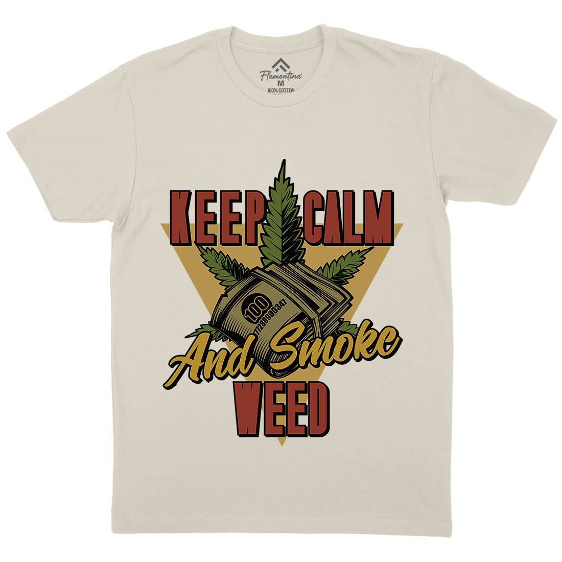Keep Calm Mens Organic Crew Neck T-Shirt Drugs B808