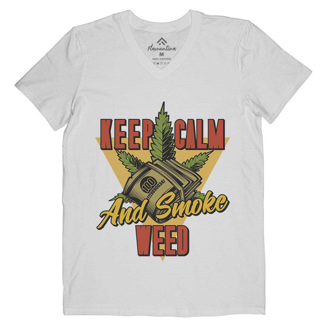Keep Calm Mens V-Neck T-Shirt Drugs B808