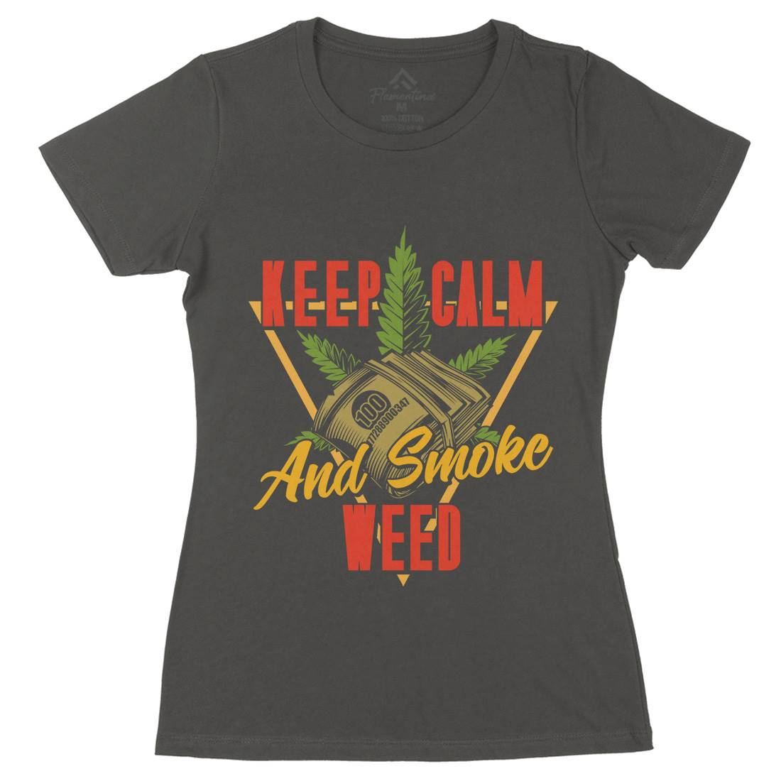 Keep Calm Womens Organic Crew Neck T-Shirt Drugs B808