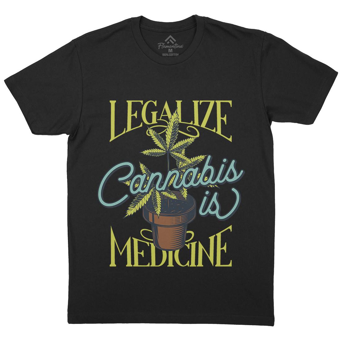 Medicine Mens Organic Crew Neck T-Shirt Drugs B810