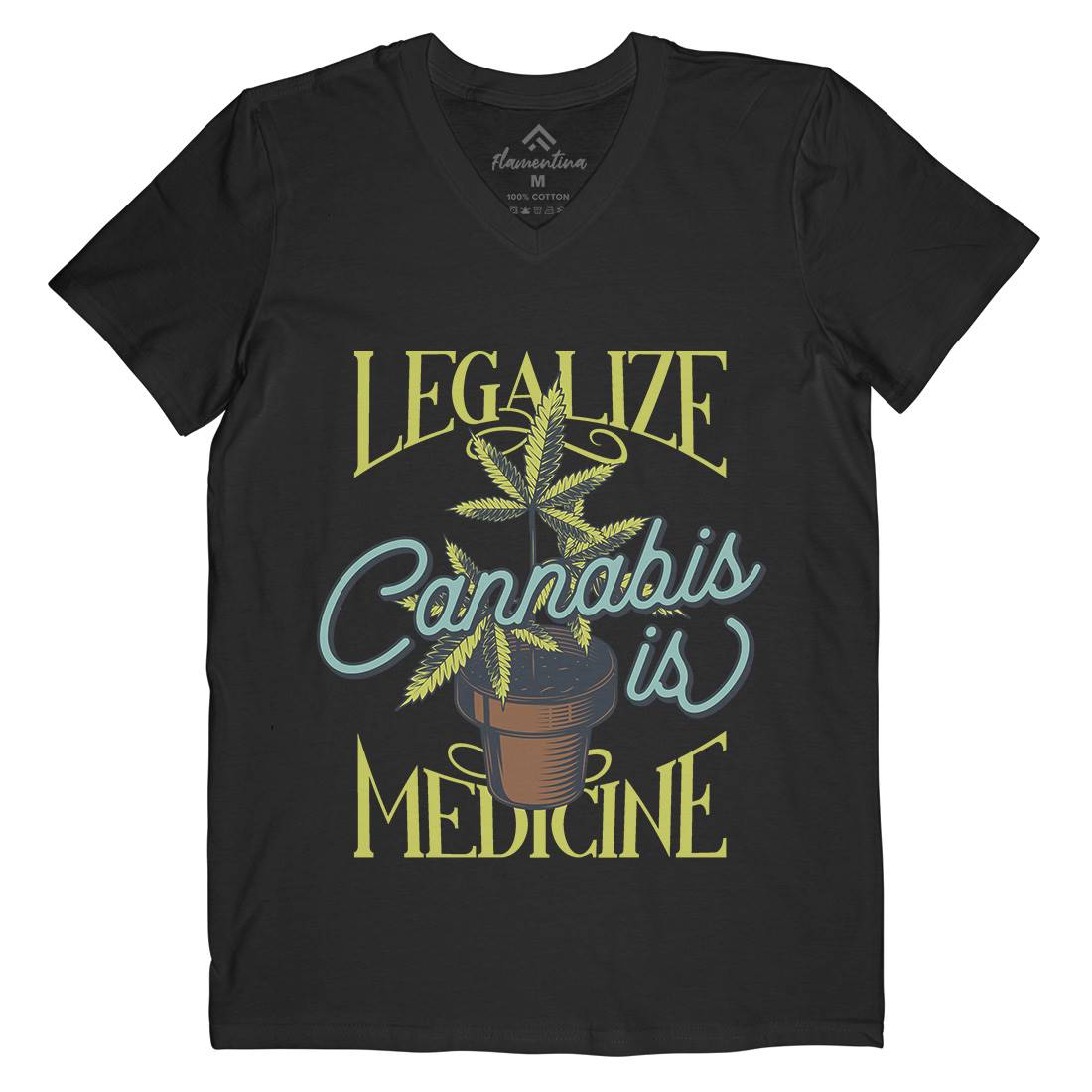 Medicine Mens Organic V-Neck T-Shirt Drugs B810