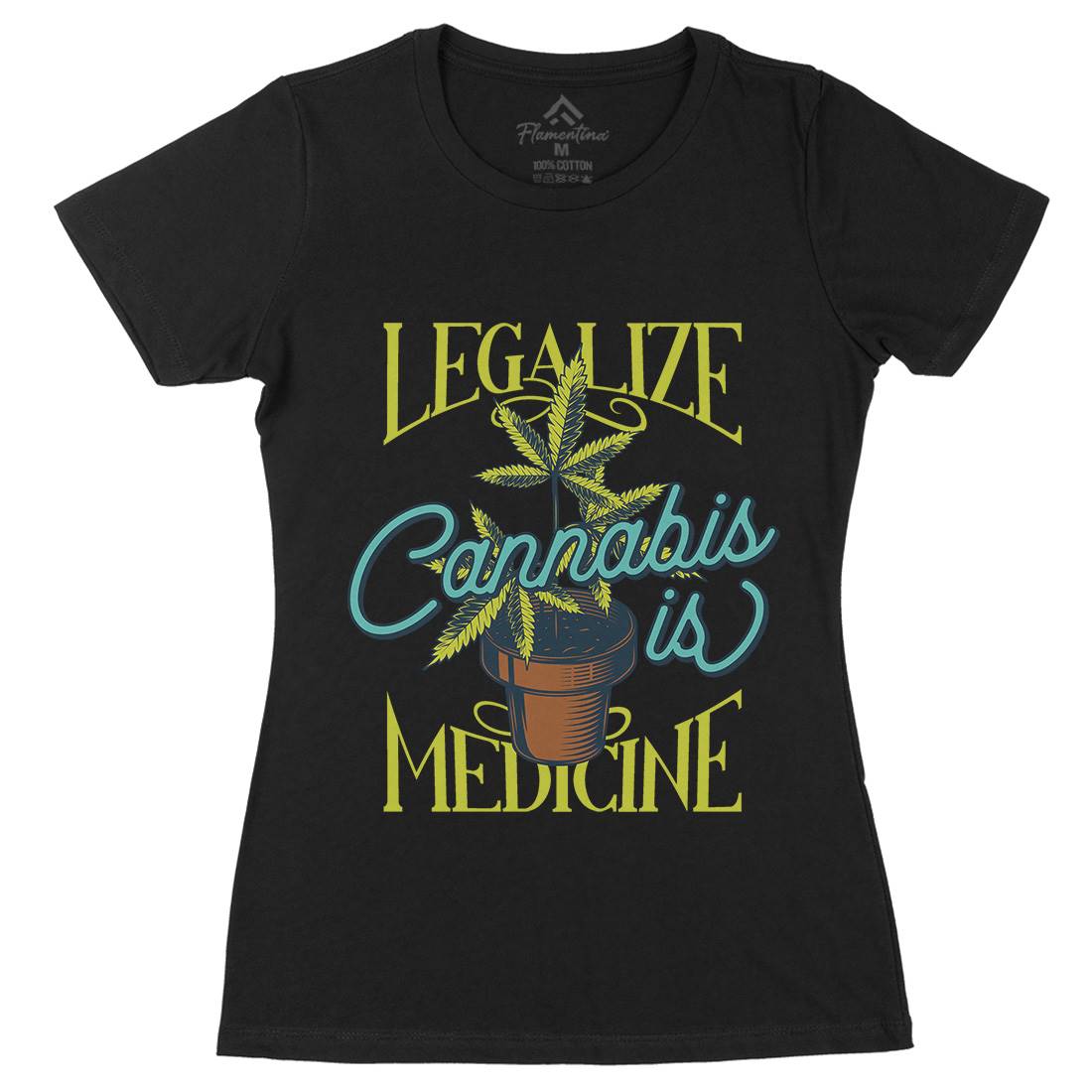 Medicine Womens Organic Crew Neck T-Shirt Drugs B810