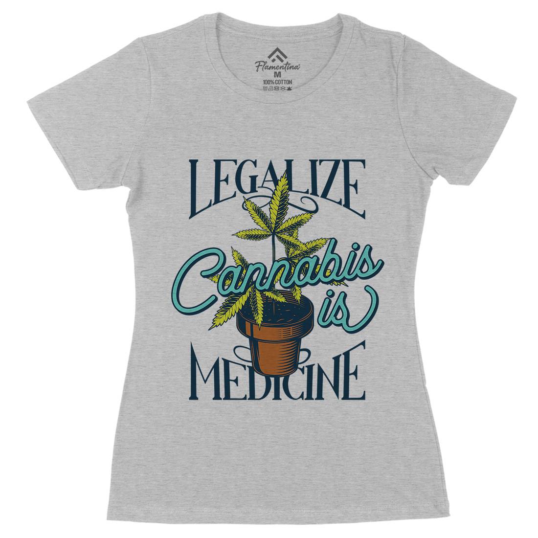 Medicine Womens Organic Crew Neck T-Shirt Drugs B810