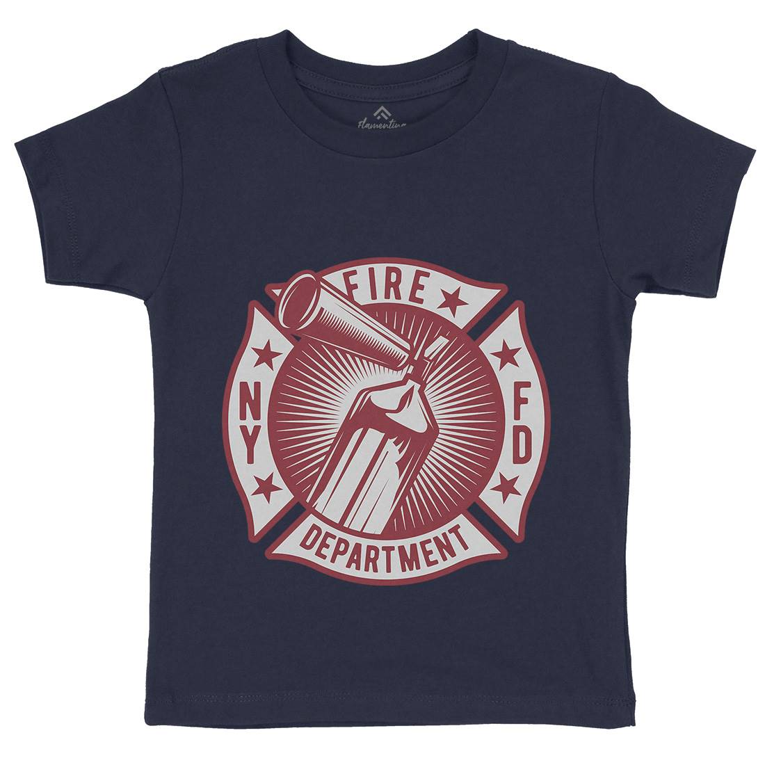 Fire Fighter Kids Organic Crew Neck T-Shirt Firefighters B811