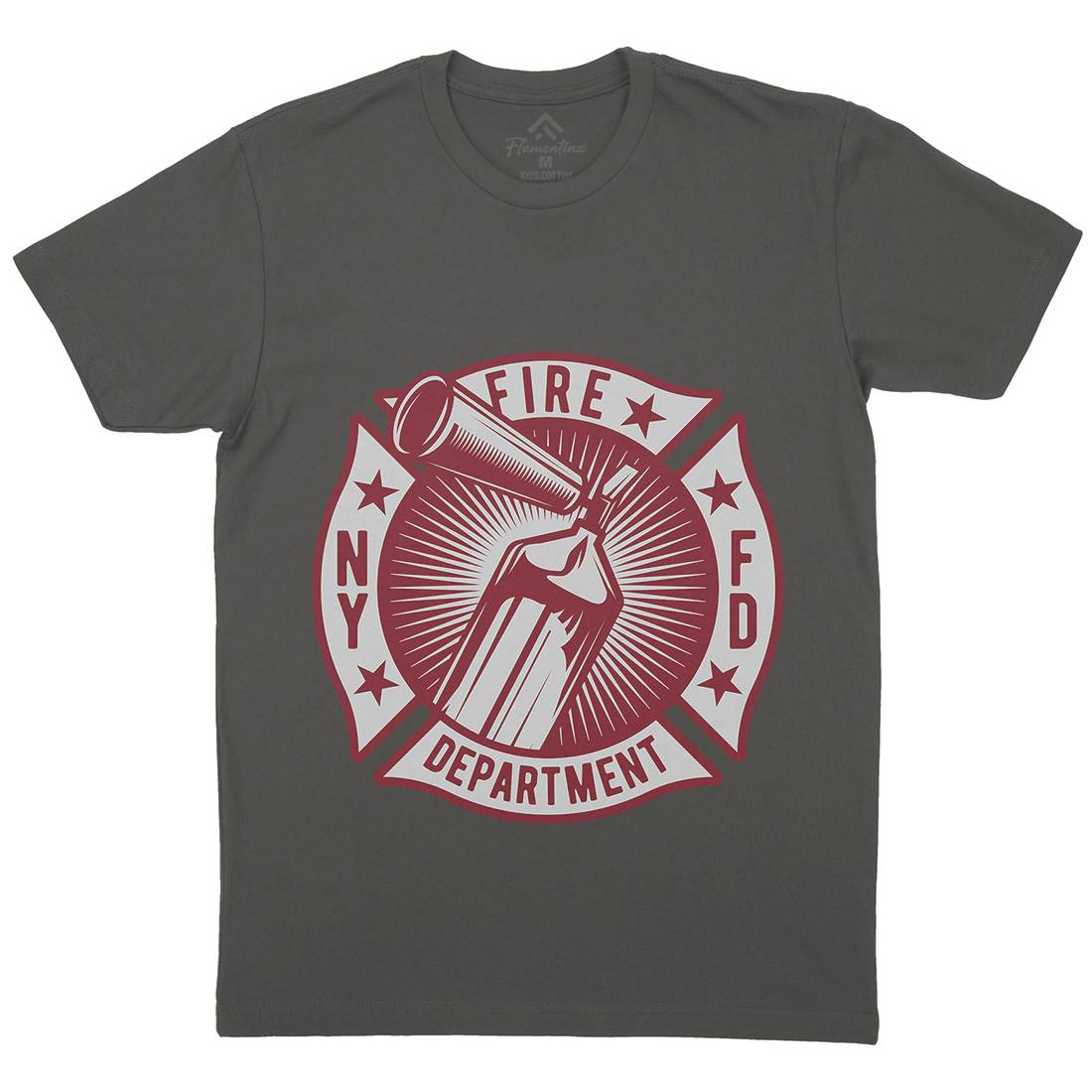 Fire Fighter Mens Organic Crew Neck T-Shirt Firefighters B811