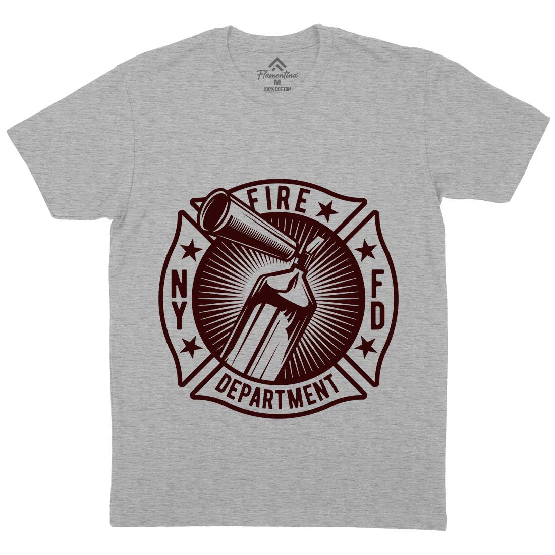 Fire Fighter Mens Crew Neck T-Shirt Firefighters B811