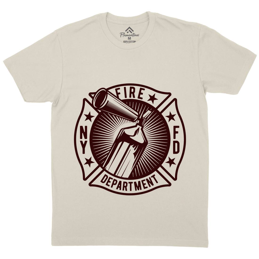 Fire Fighter Mens Organic Crew Neck T-Shirt Firefighters B811