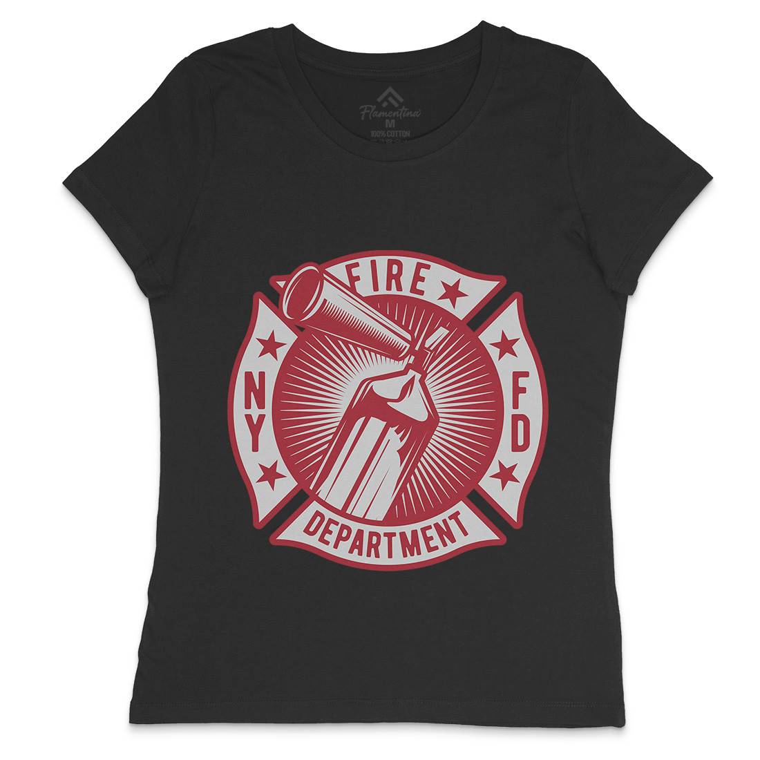 Fire Fighter Womens Crew Neck T-Shirt Firefighters B811