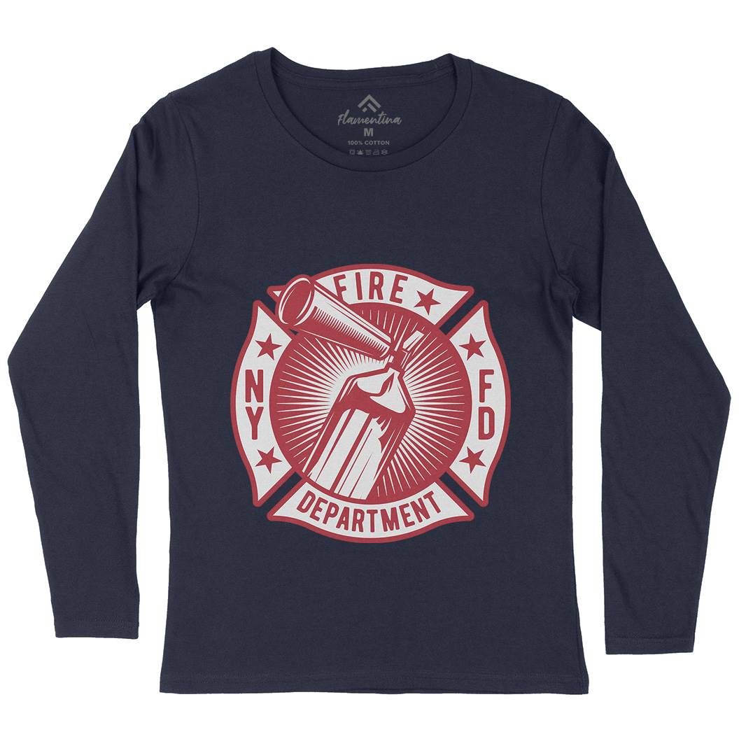 Fire Fighter Womens Long Sleeve T-Shirt Firefighters B811