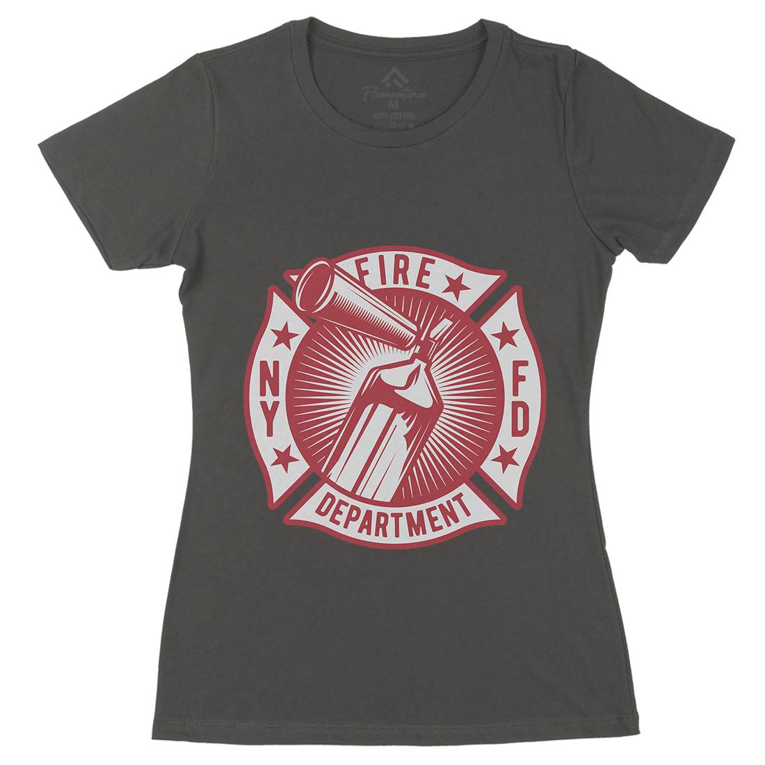 Fire Fighter Womens Organic Crew Neck T-Shirt Firefighters B811