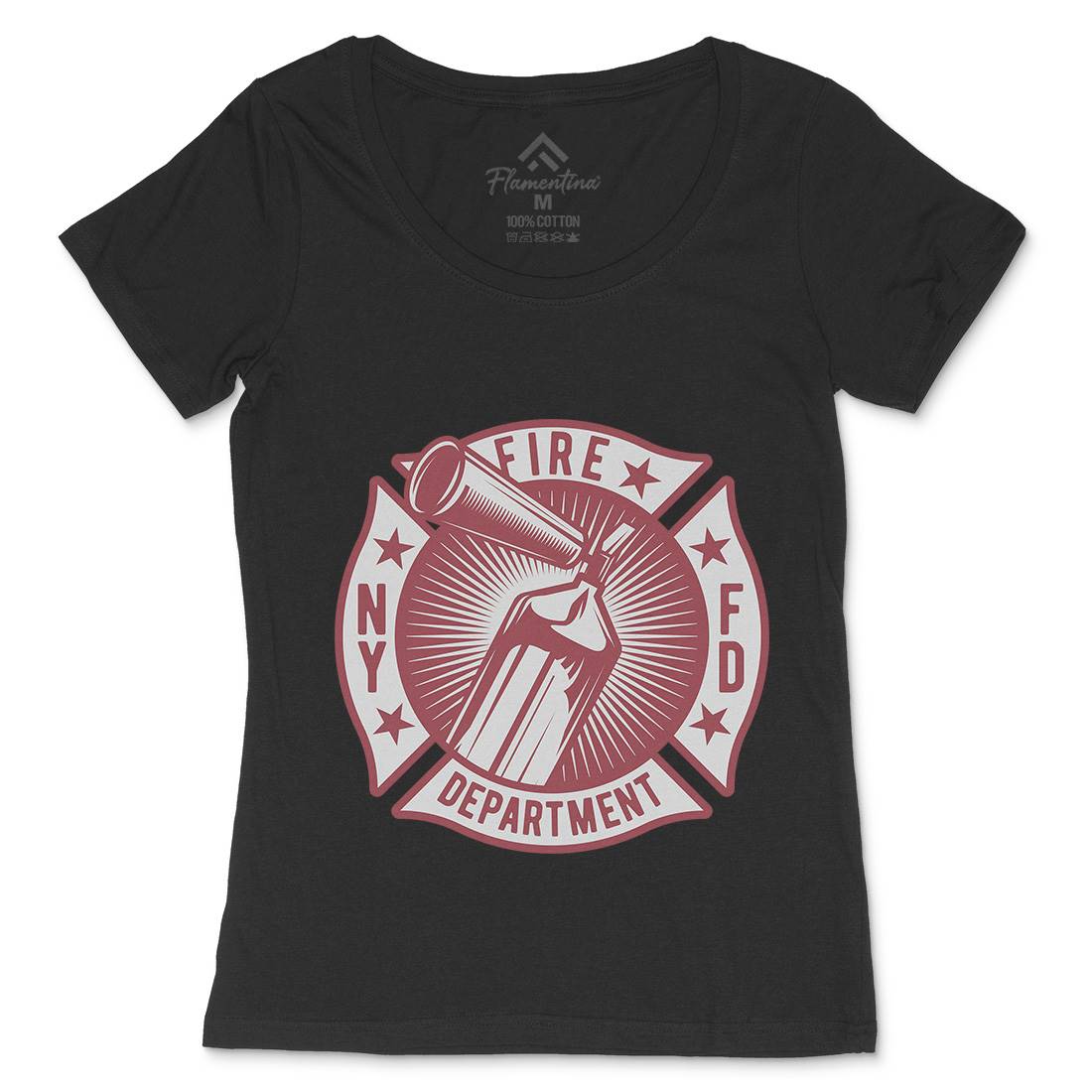 Fire Fighter Womens Scoop Neck T-Shirt Firefighters B811
