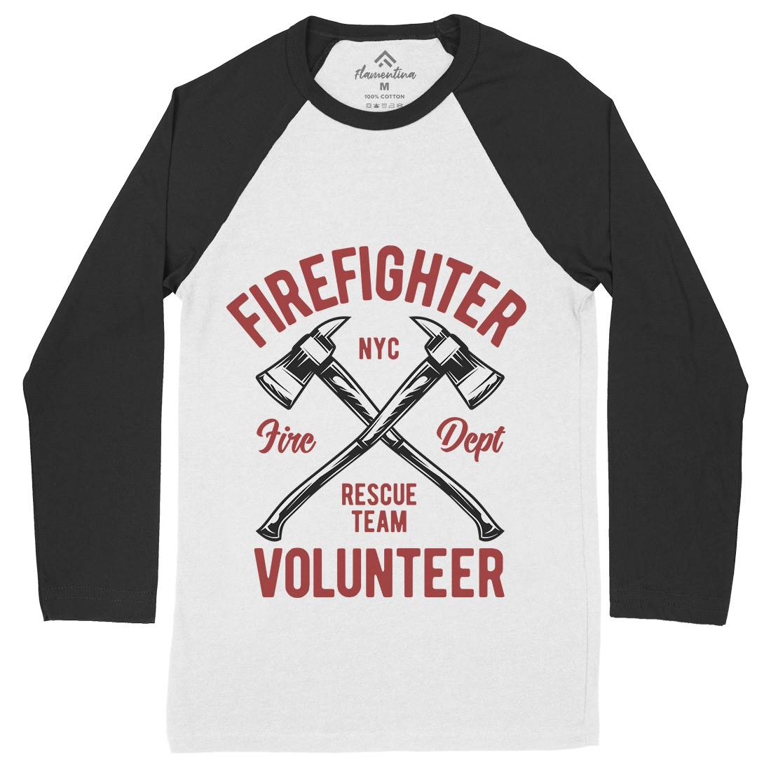 Fire Fighter Mens Long Sleeve Baseball T-Shirt Firefighters B812