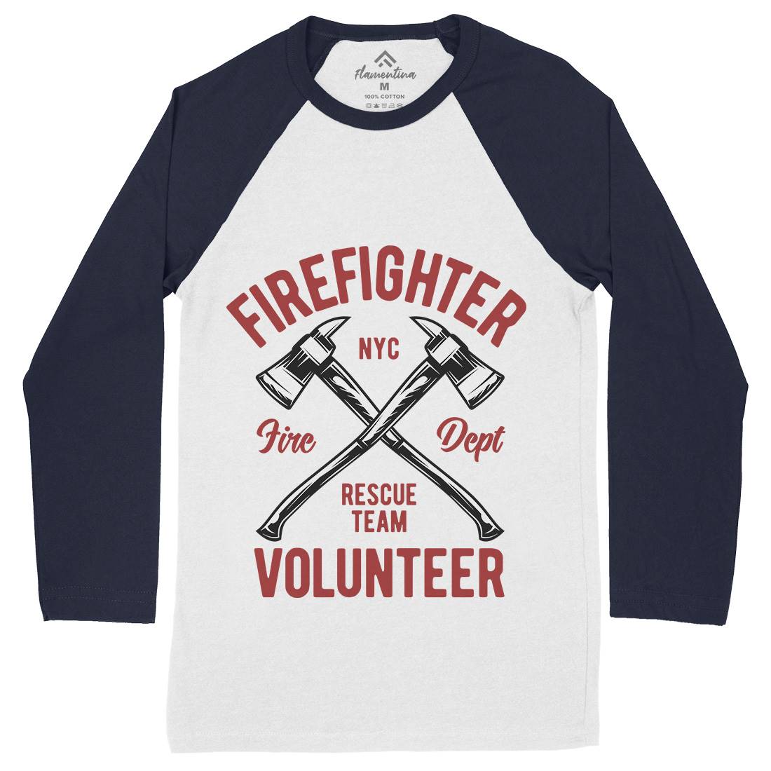 Fire Fighter Mens Long Sleeve Baseball T-Shirt Firefighters B812