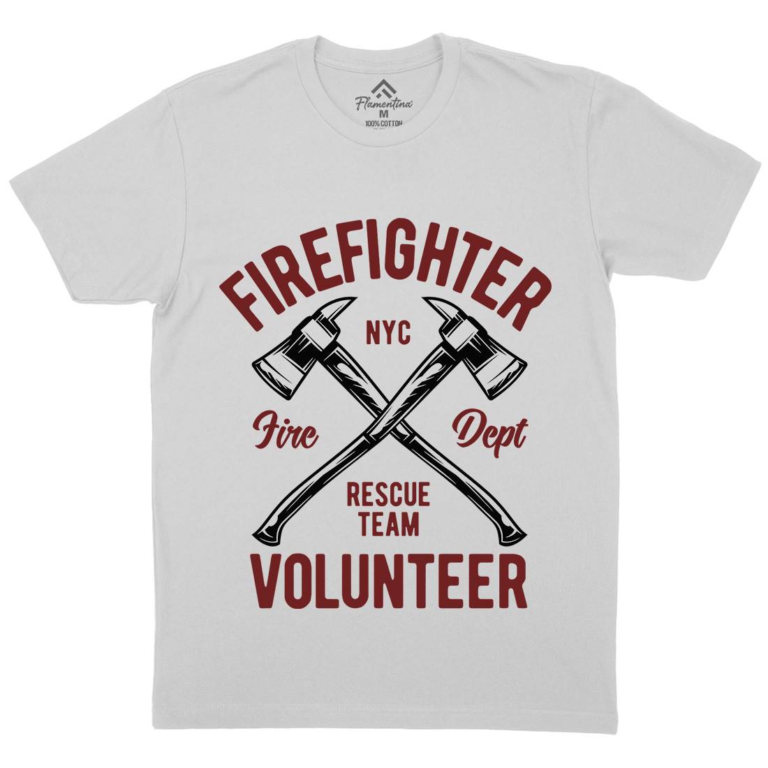 Fire Fighter Mens Crew Neck T-Shirt Firefighters B812