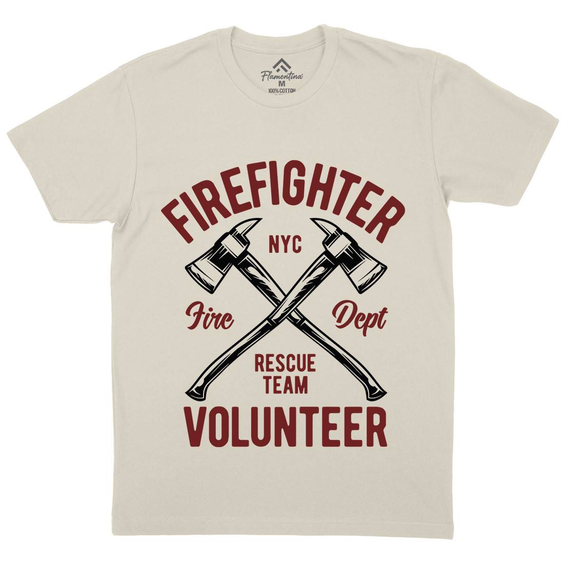 Fire Fighter Mens Organic Crew Neck T-Shirt Firefighters B812