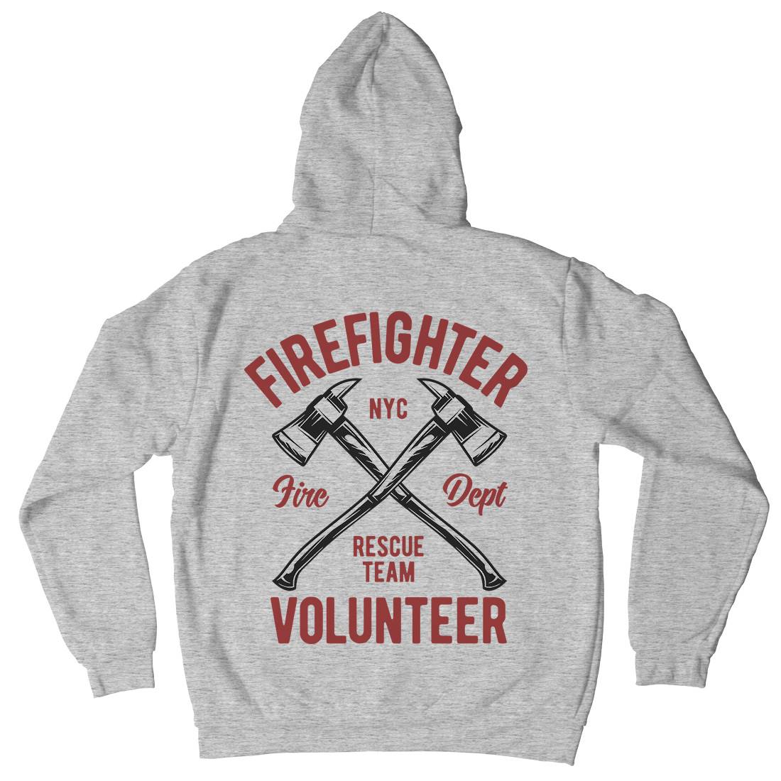 Fire Fighter Mens Hoodie With Pocket Firefighters B812