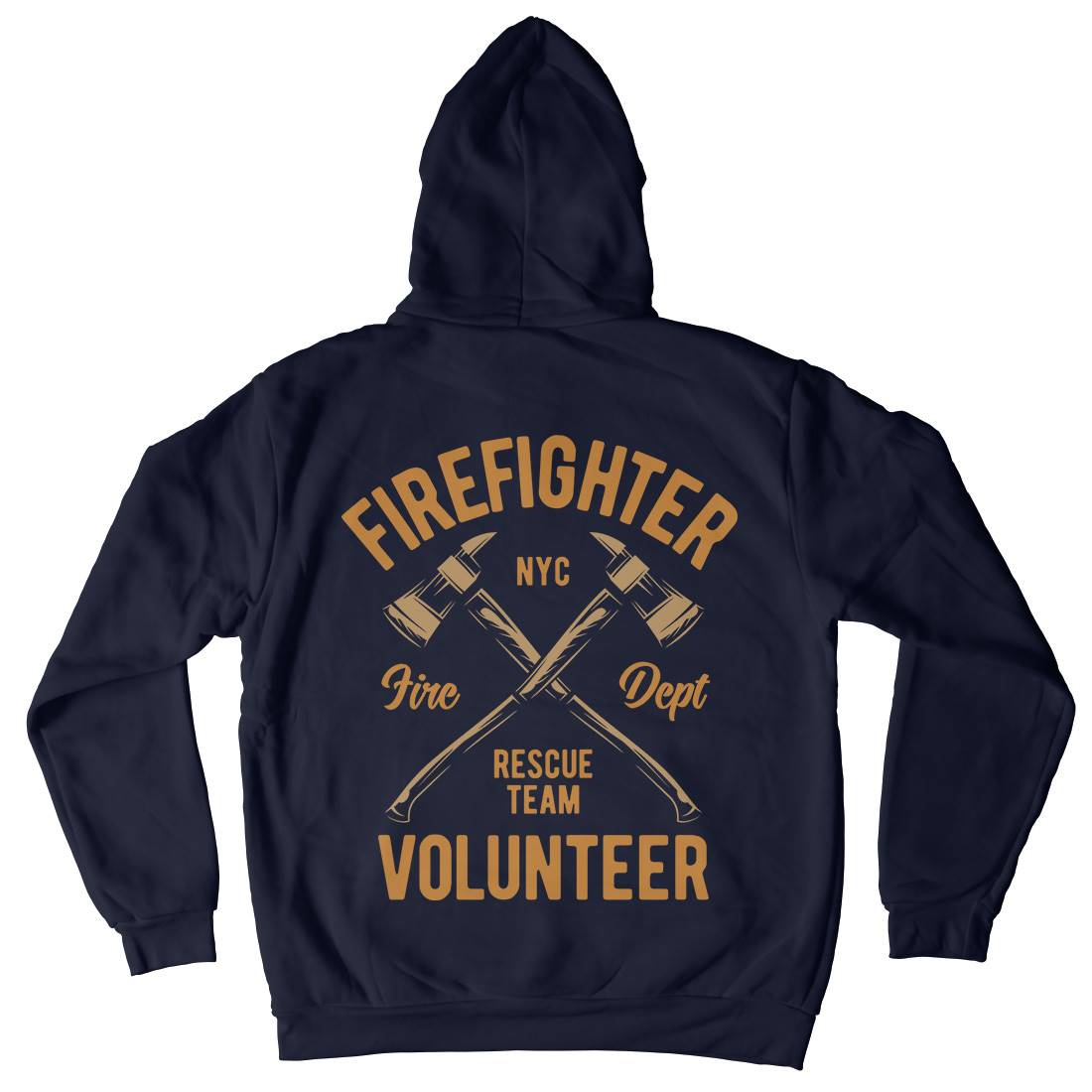 Fire Fighter Mens Hoodie With Pocket Firefighters B812