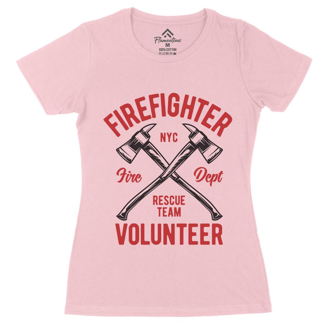 Fire Fighter Womens Organic Crew Neck T-Shirt Firefighters B812