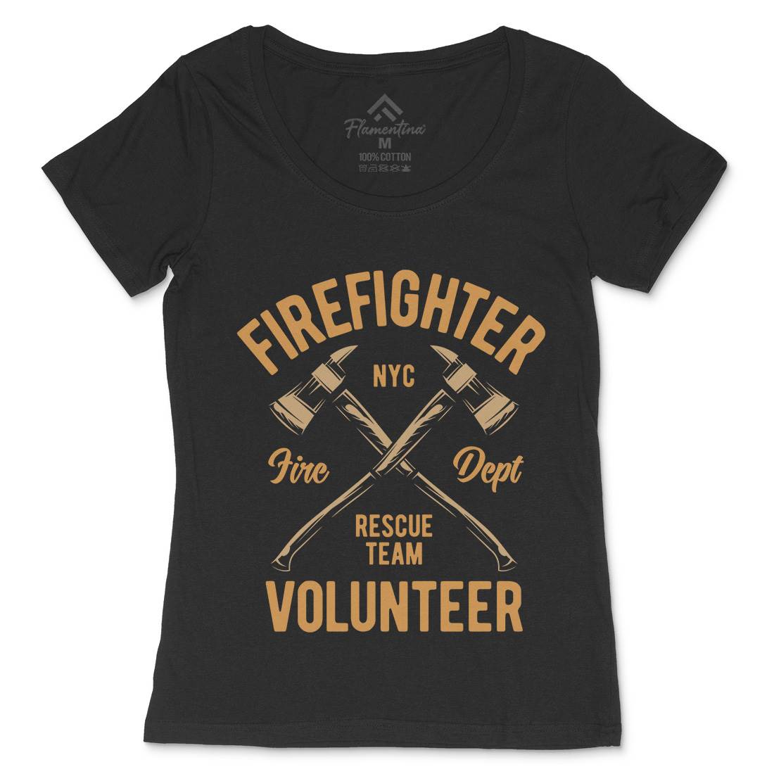 Fire Fighter Womens Scoop Neck T-Shirt Firefighters B812