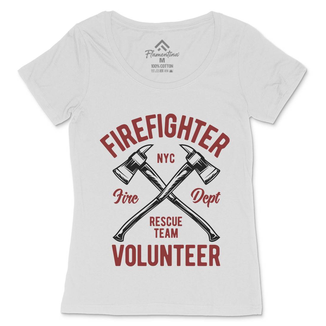 Fire Fighter Womens Scoop Neck T-Shirt Firefighters B812
