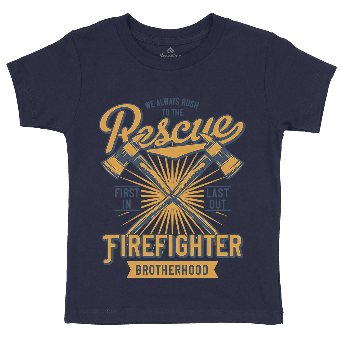 Fire Fighter Kids Organic Crew Neck T-Shirt Firefighters B813
