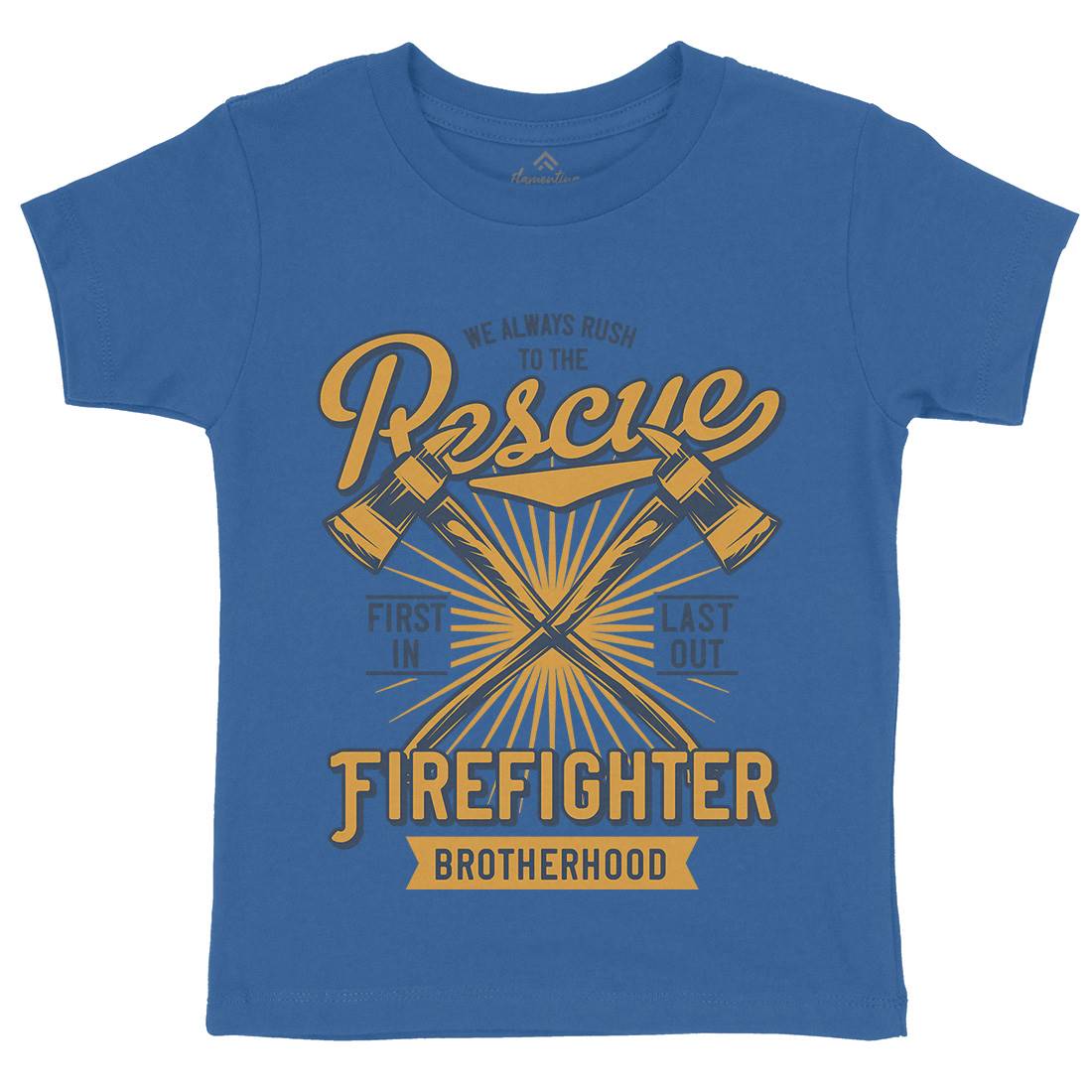 Fire Fighter Kids Crew Neck T-Shirt Firefighters B813