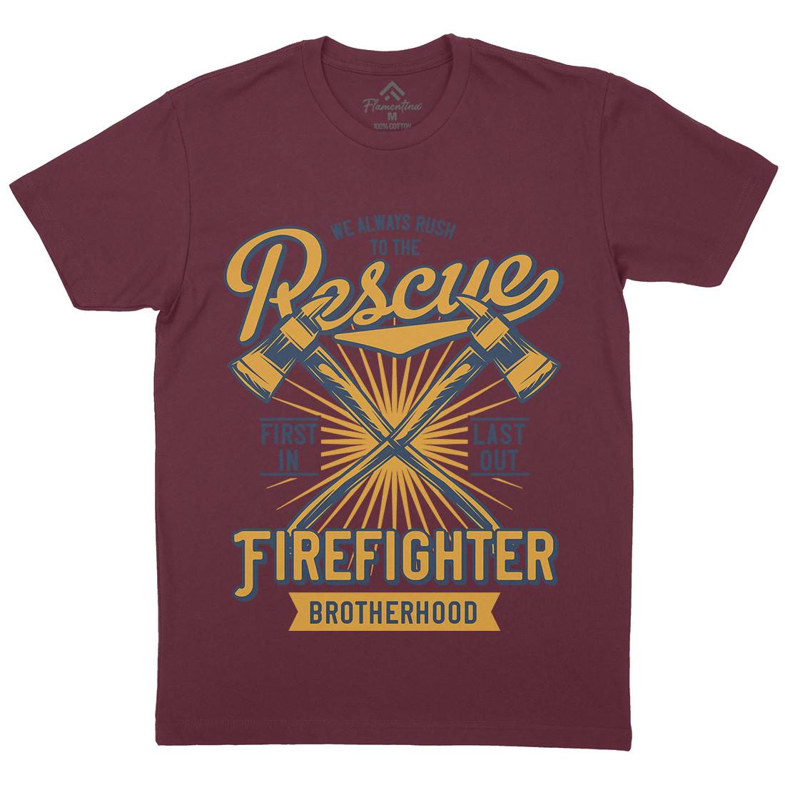 Fire Fighter Mens Crew Neck T-Shirt Firefighters B813
