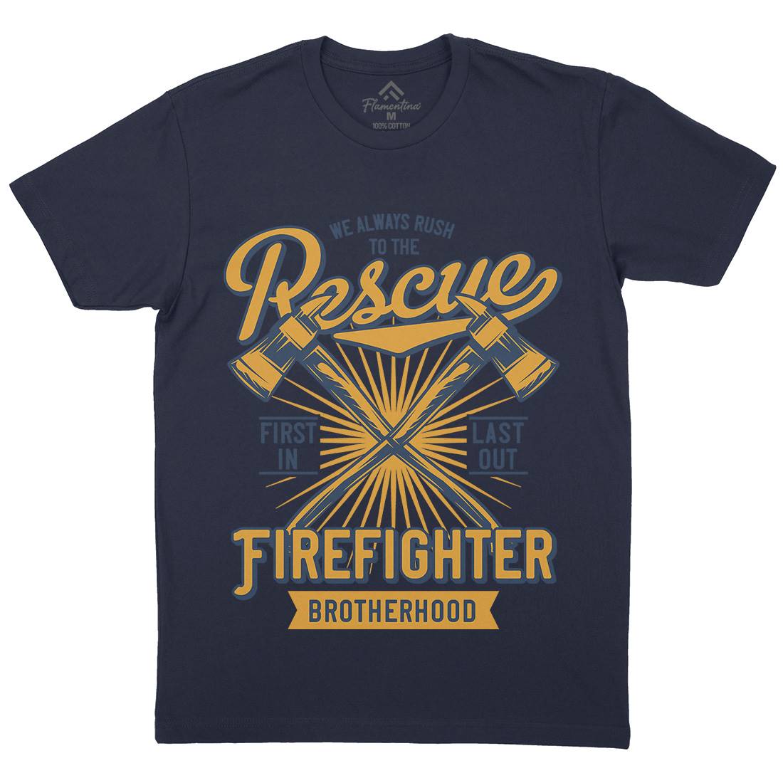 Fire Fighter Mens Organic Crew Neck T-Shirt Firefighters B813
