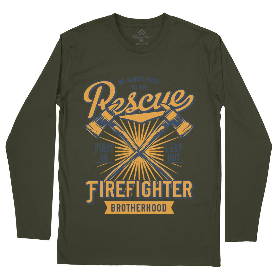 Fire Fighter Mens Long Sleeve T-Shirt Firefighters B813
