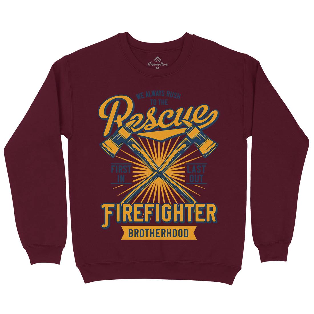 Fire Fighter Mens Crew Neck Sweatshirt Firefighters B813