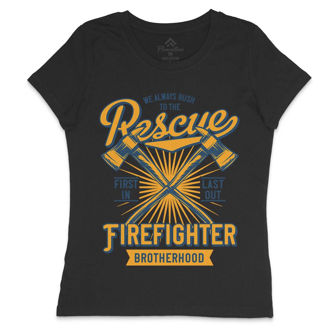 Fire Fighter Womens Crew Neck T-Shirt Firefighters B813