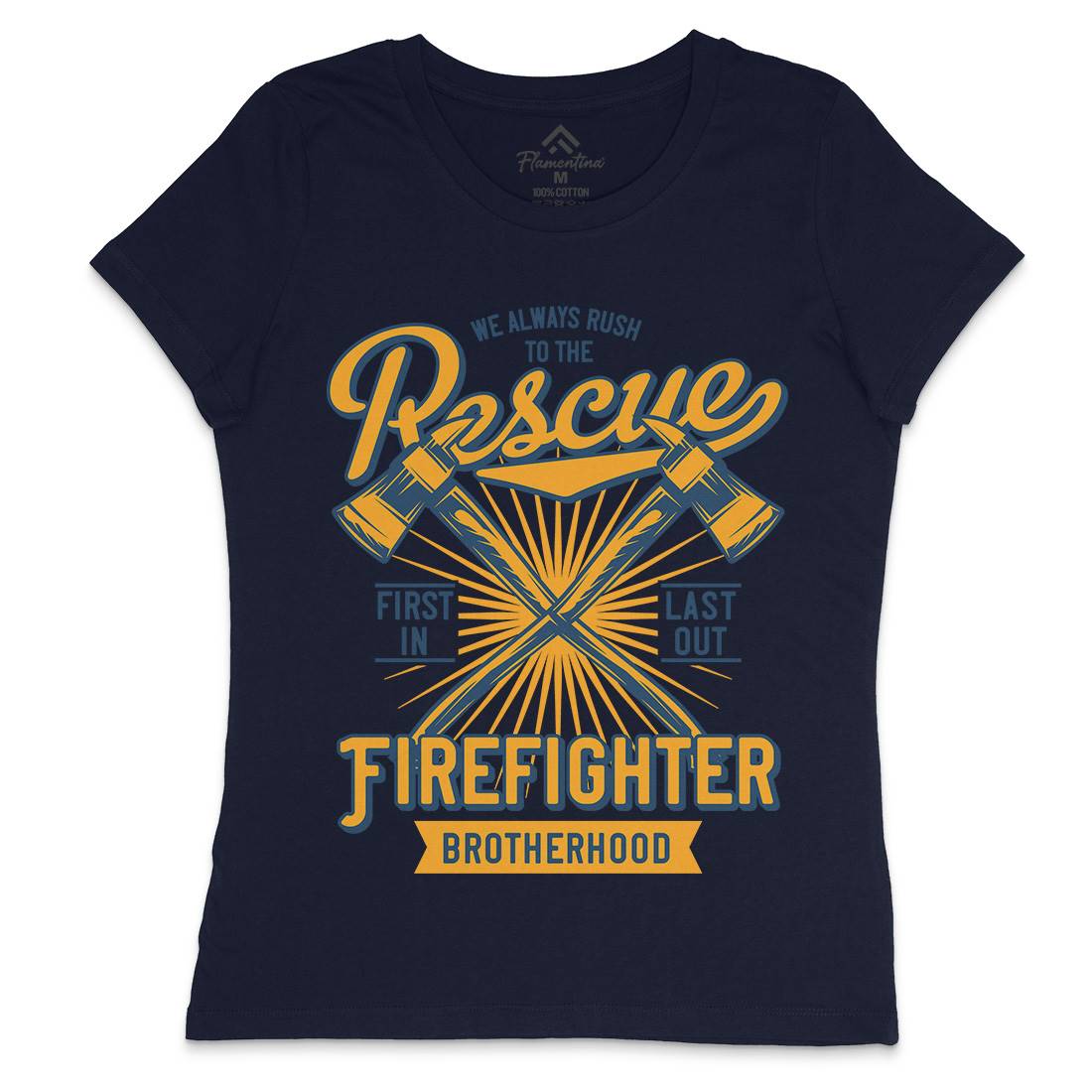 Fire Fighter Womens Crew Neck T-Shirt Firefighters B813