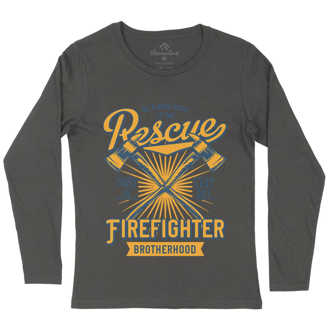 Fire Fighter Womens Long Sleeve T-Shirt Firefighters B813