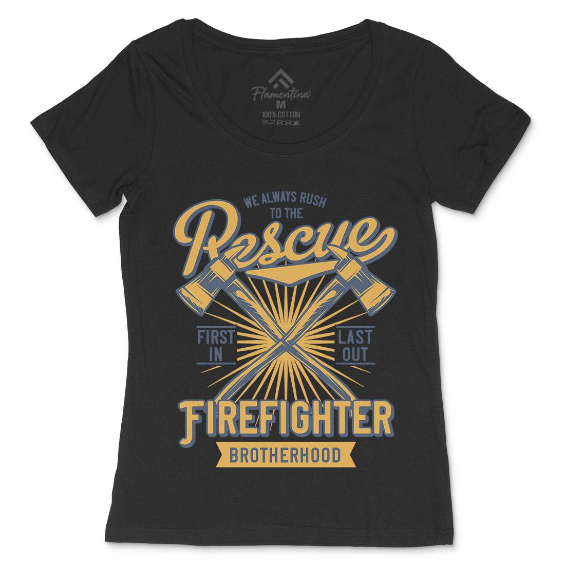 Fire Fighter Womens Scoop Neck T-Shirt Firefighters B813