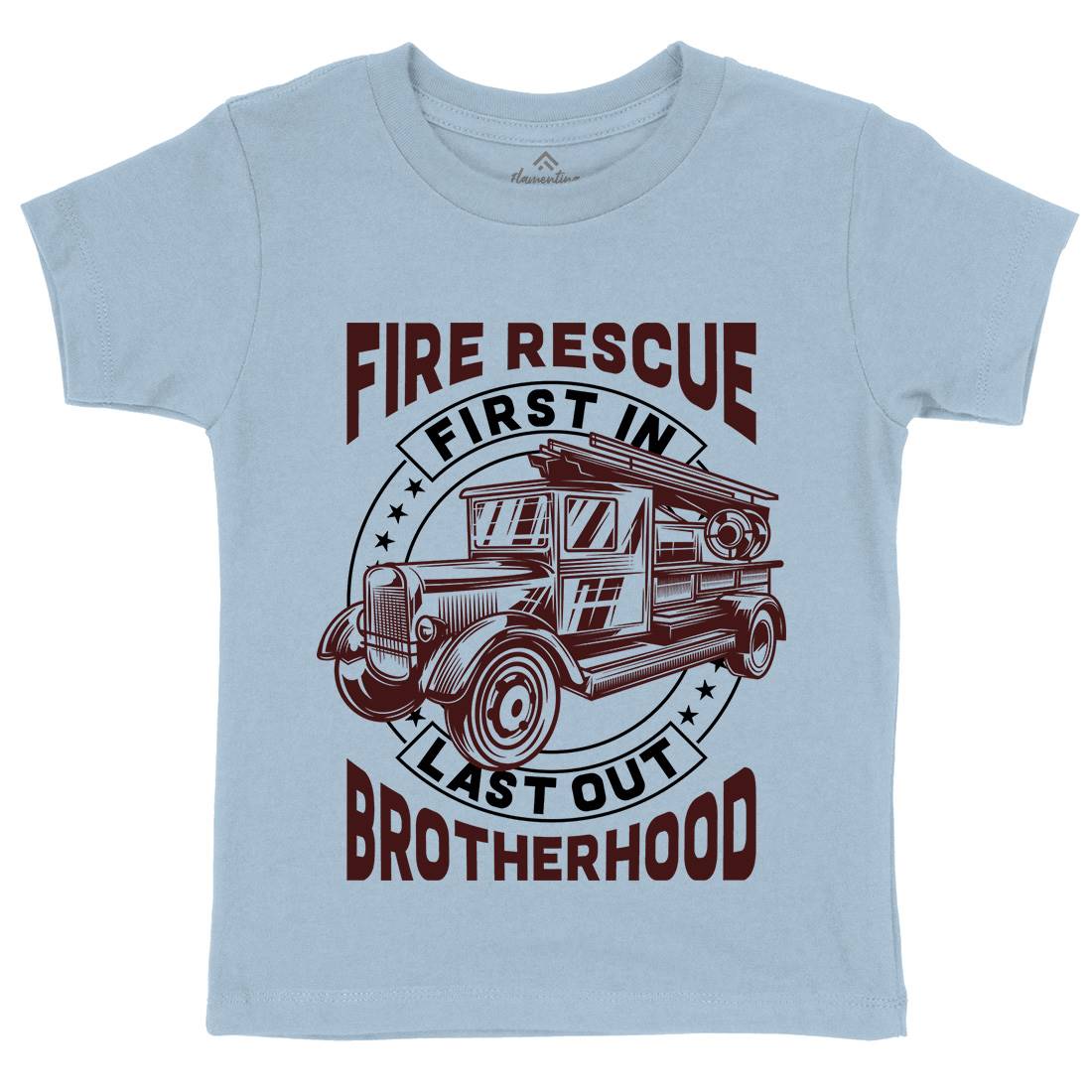 Fire Fighter Kids Crew Neck T-Shirt Firefighters B814