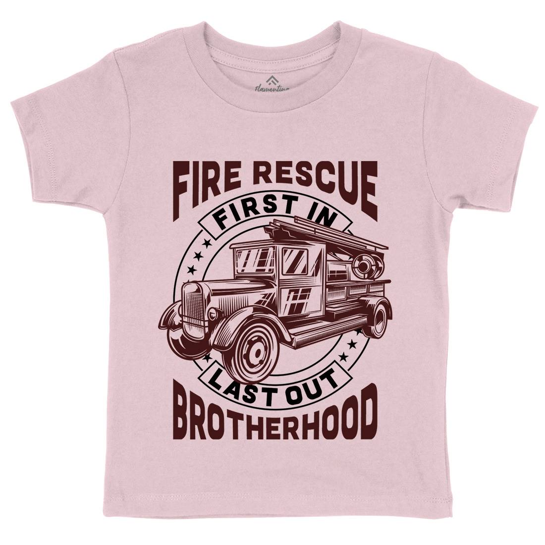 Fire Fighter Kids Crew Neck T-Shirt Firefighters B814