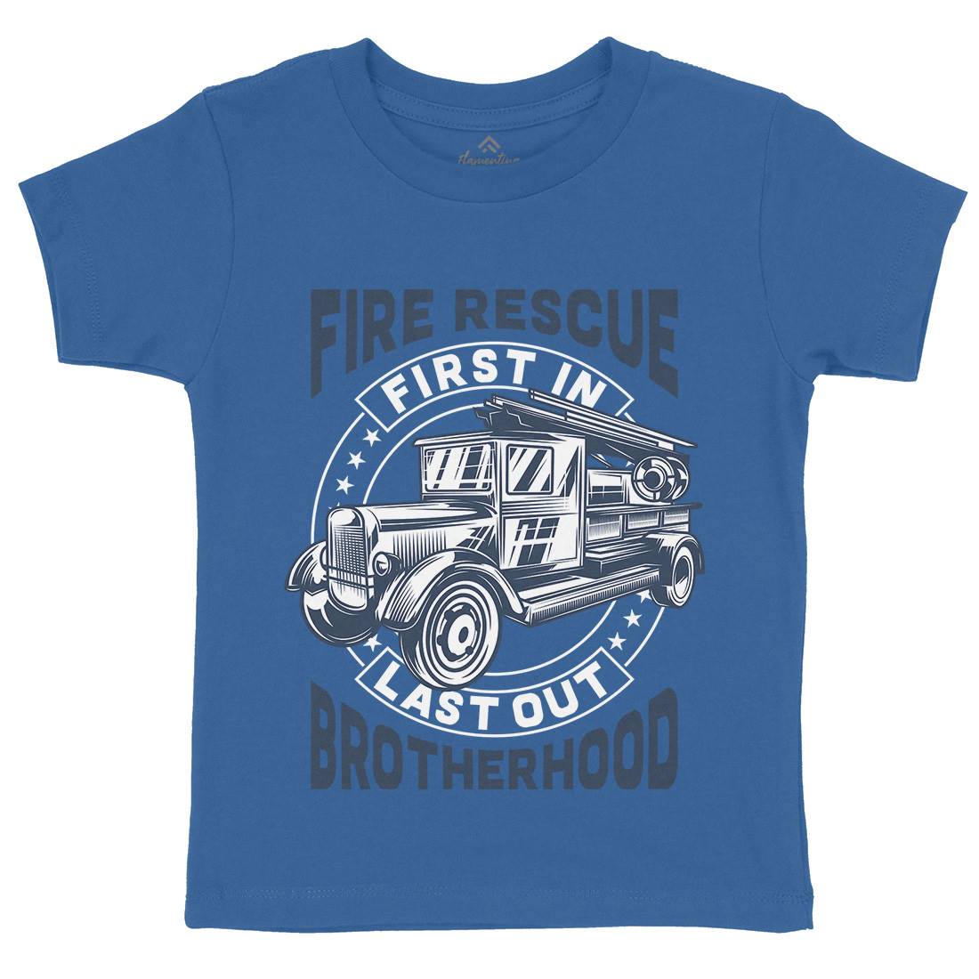 Fire Fighter Kids Organic Crew Neck T-Shirt Firefighters B814