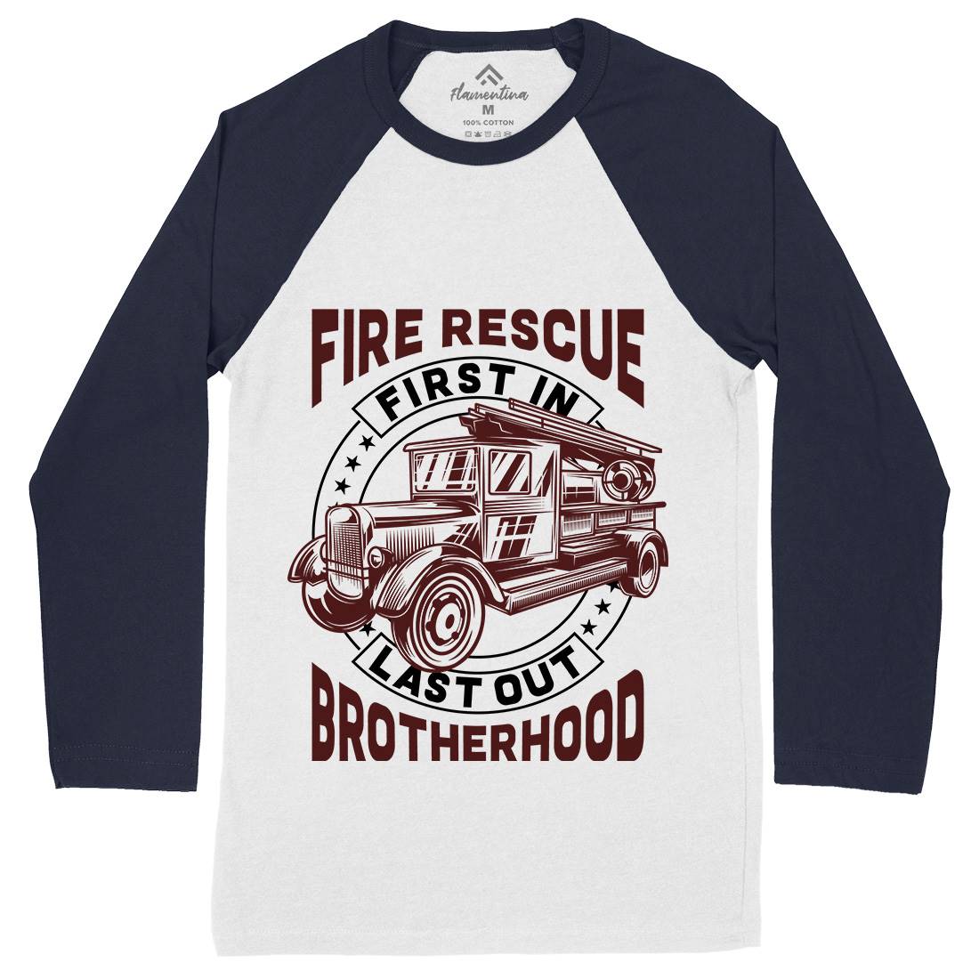 Fire Fighter Mens Long Sleeve Baseball T-Shirt Firefighters B814