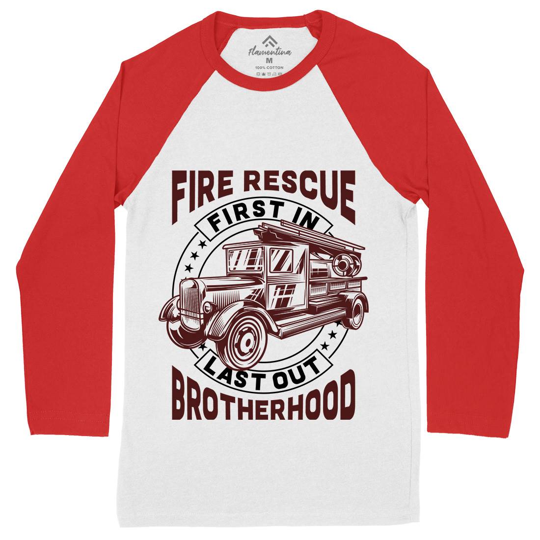 Fire Fighter Mens Long Sleeve Baseball T-Shirt Firefighters B814